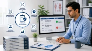 ICD 10 coding accuracy helps reduce medical claim rejection rates, improve reimbursement outcomes, and support efficient revenue cycle management.